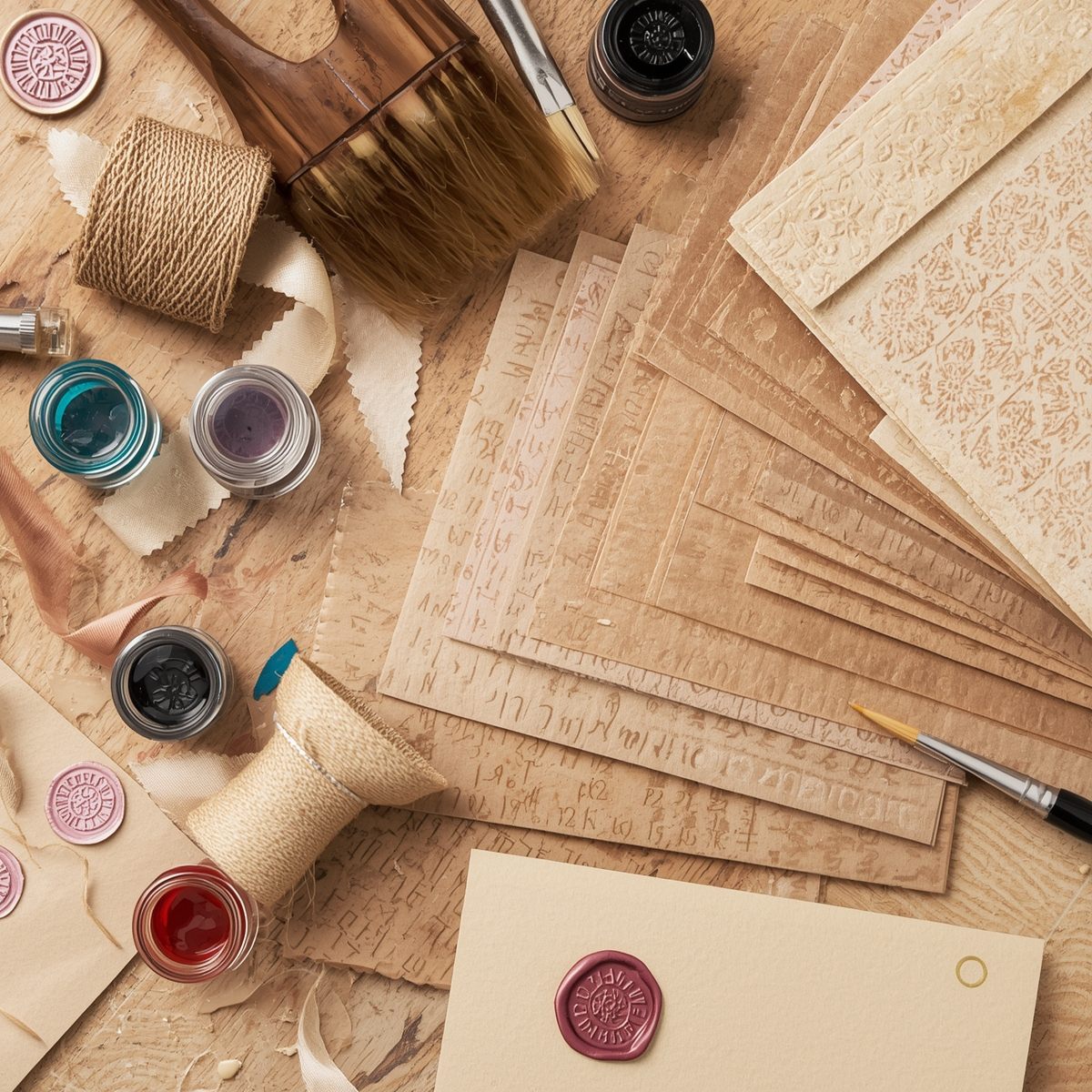 Close-up view of expertly crafted handmade card showing intricate details and premium quality